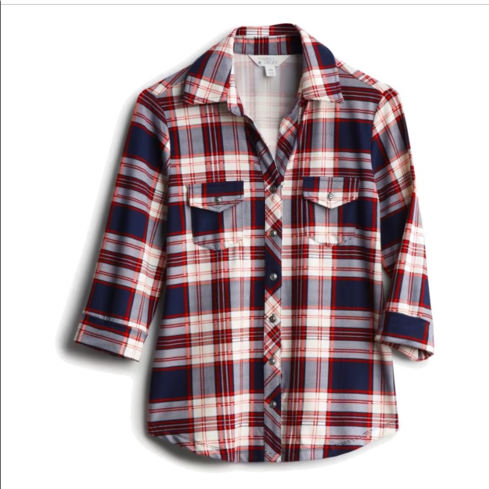 Market & Spruce Perrina Button Down Knit Top, size small, NWT.